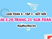 Bài 1.28 SGK Toán 8 tập 1 Kết nối tri thức